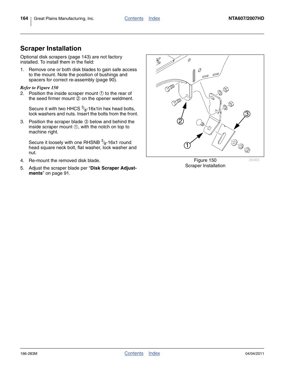 Scraper installation | Great Plains NTA2007HD Operator Manual User Manual | Page 168 / 178