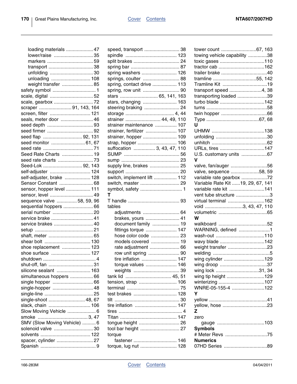 Great Plains NTA2007HD Operator Manual User Manual | Page 174 / 178