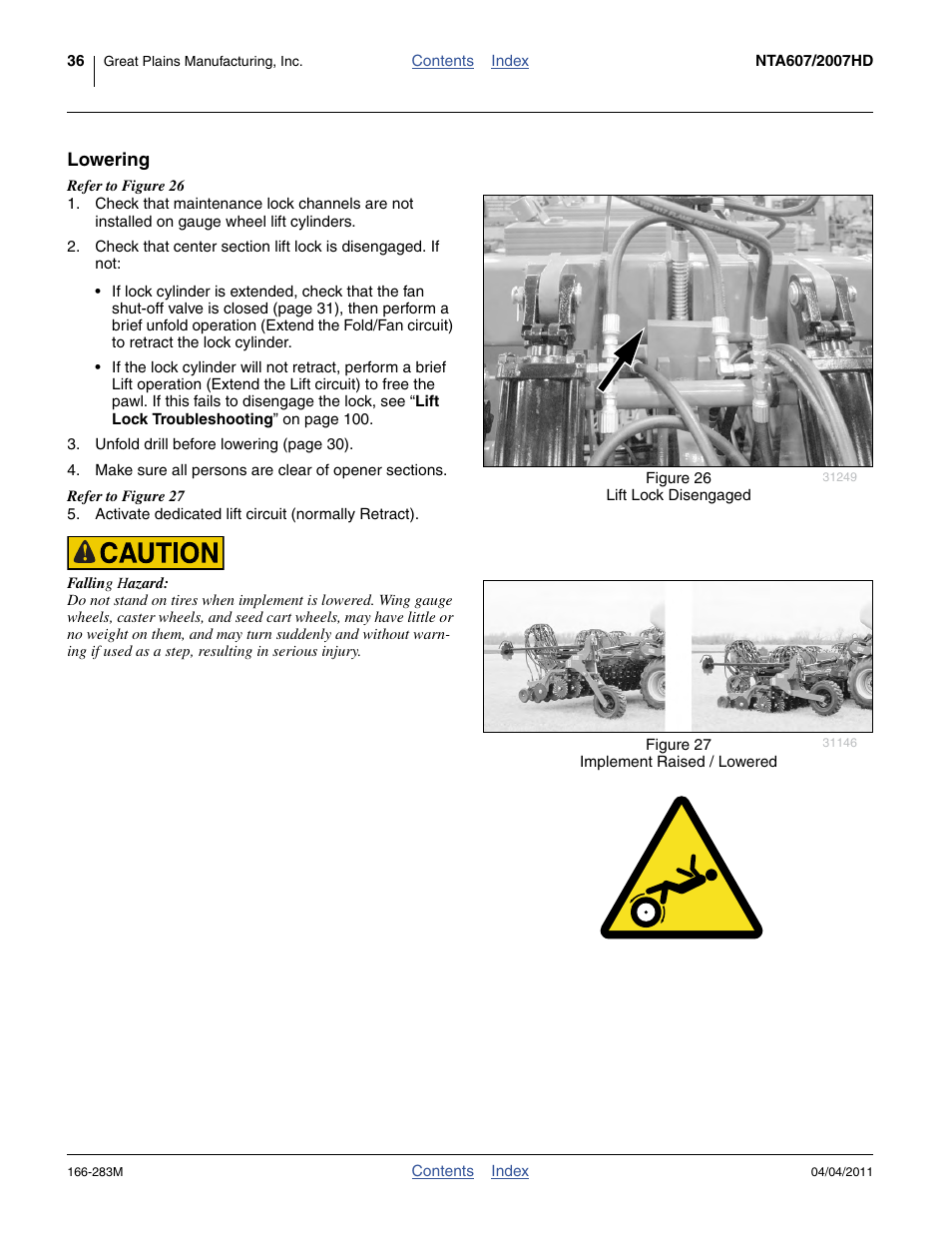 Lowering | Great Plains NTA2007HD Operator Manual User Manual | Page 40 / 178