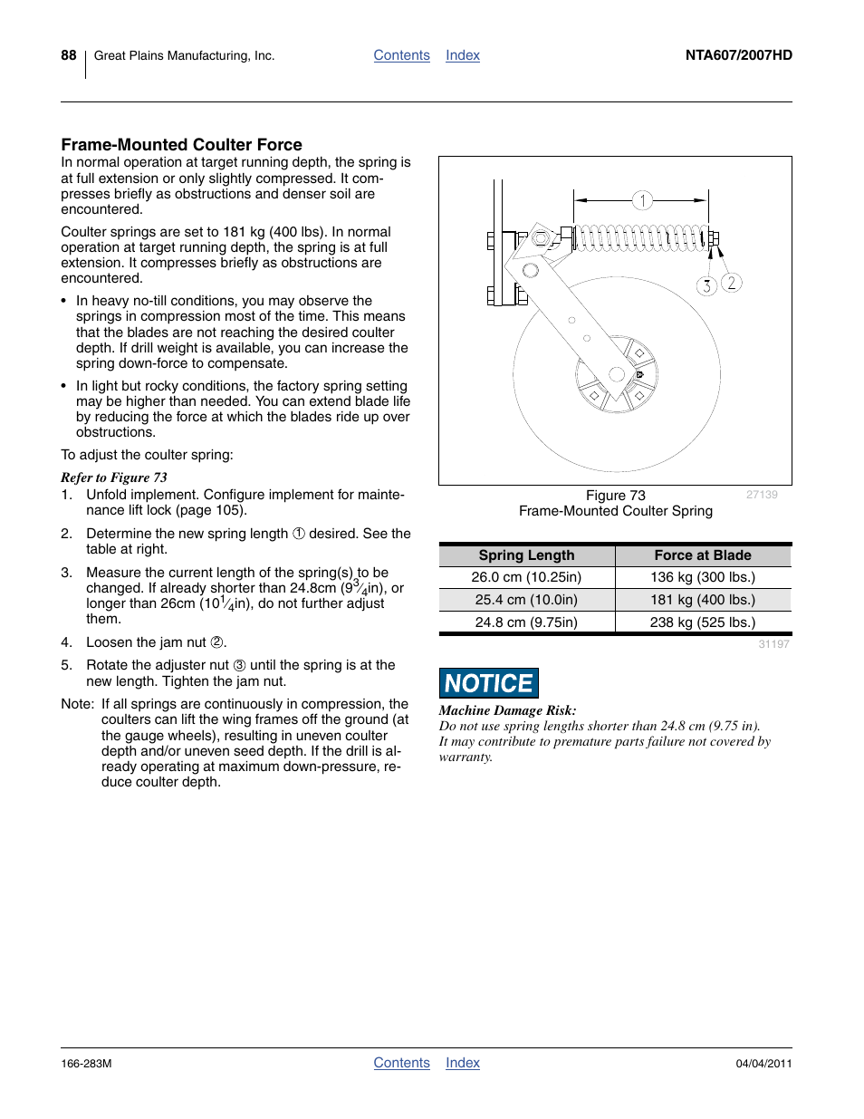 Frame-mounted coulter force | Great Plains NTA2007HD Operator Manual User Manual | Page 92 / 178