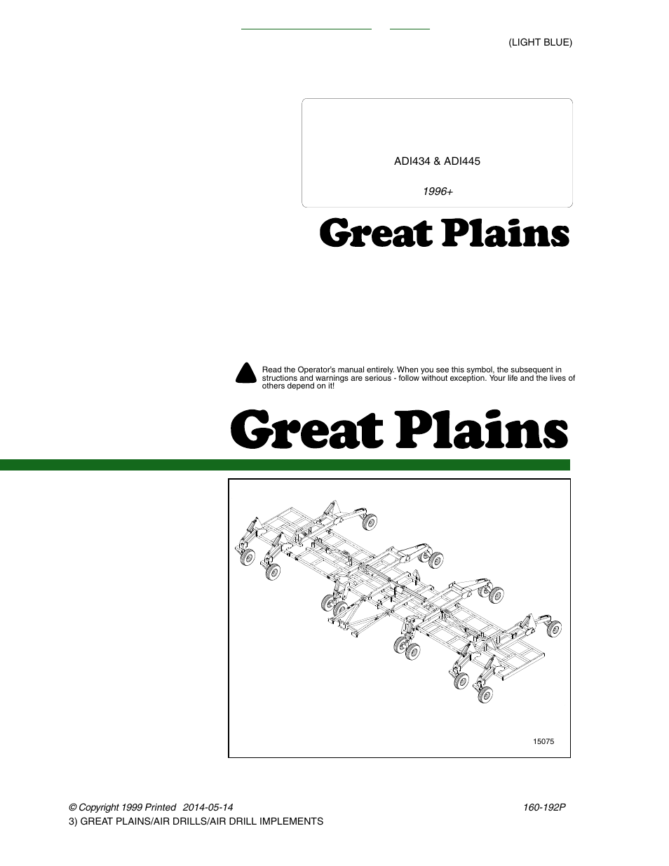 Great Plains ADI445 Parts Manual User Manual | 87 pages