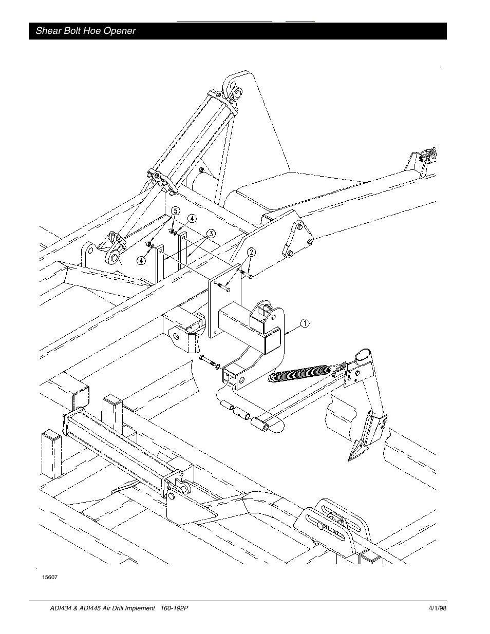 Shear bolt hoe opener -13, Table of contents index, Shear bolt hoe opener | Great Plains ADI445 Parts Manual User Manual | Page 48 / 87