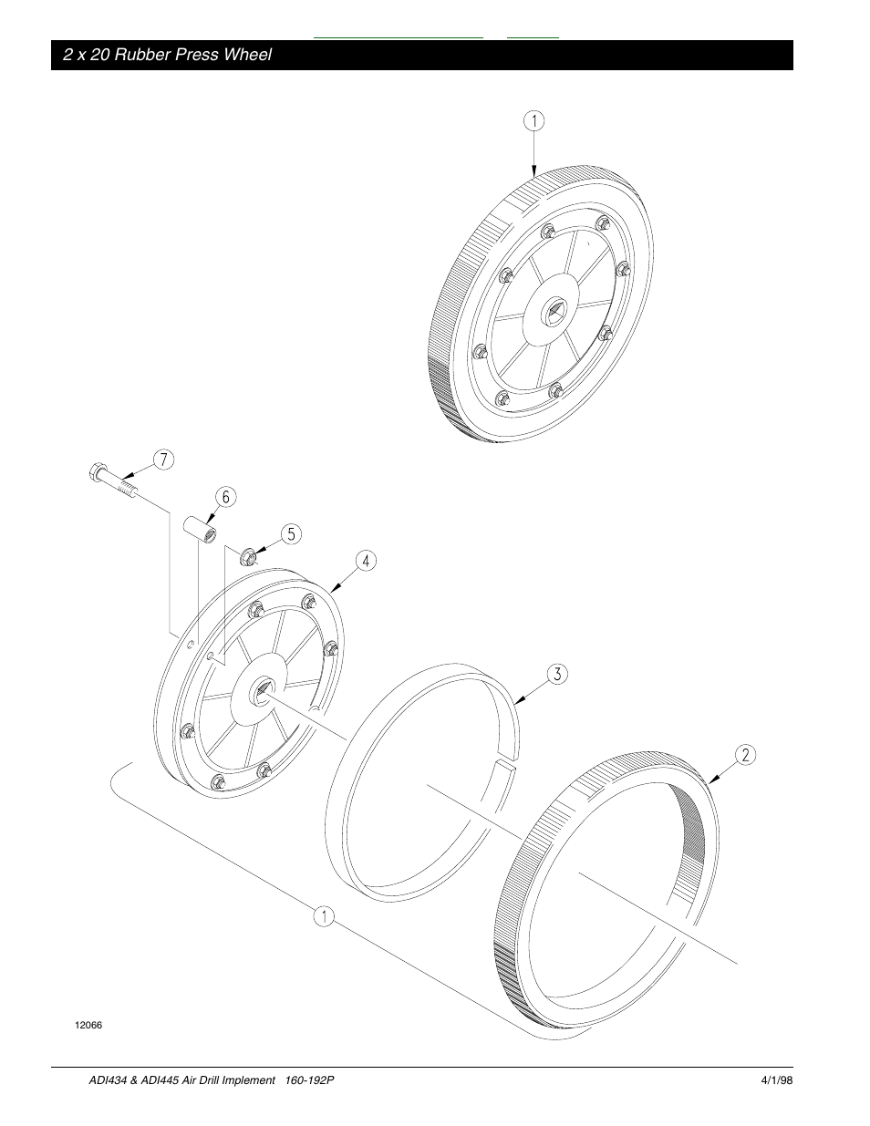 2 x 20 rubber press wheel -11, Table of contents index, 2 x 20 rubber press wheel | Great Plains ADI445 Parts Manual User Manual | Page 60 / 87