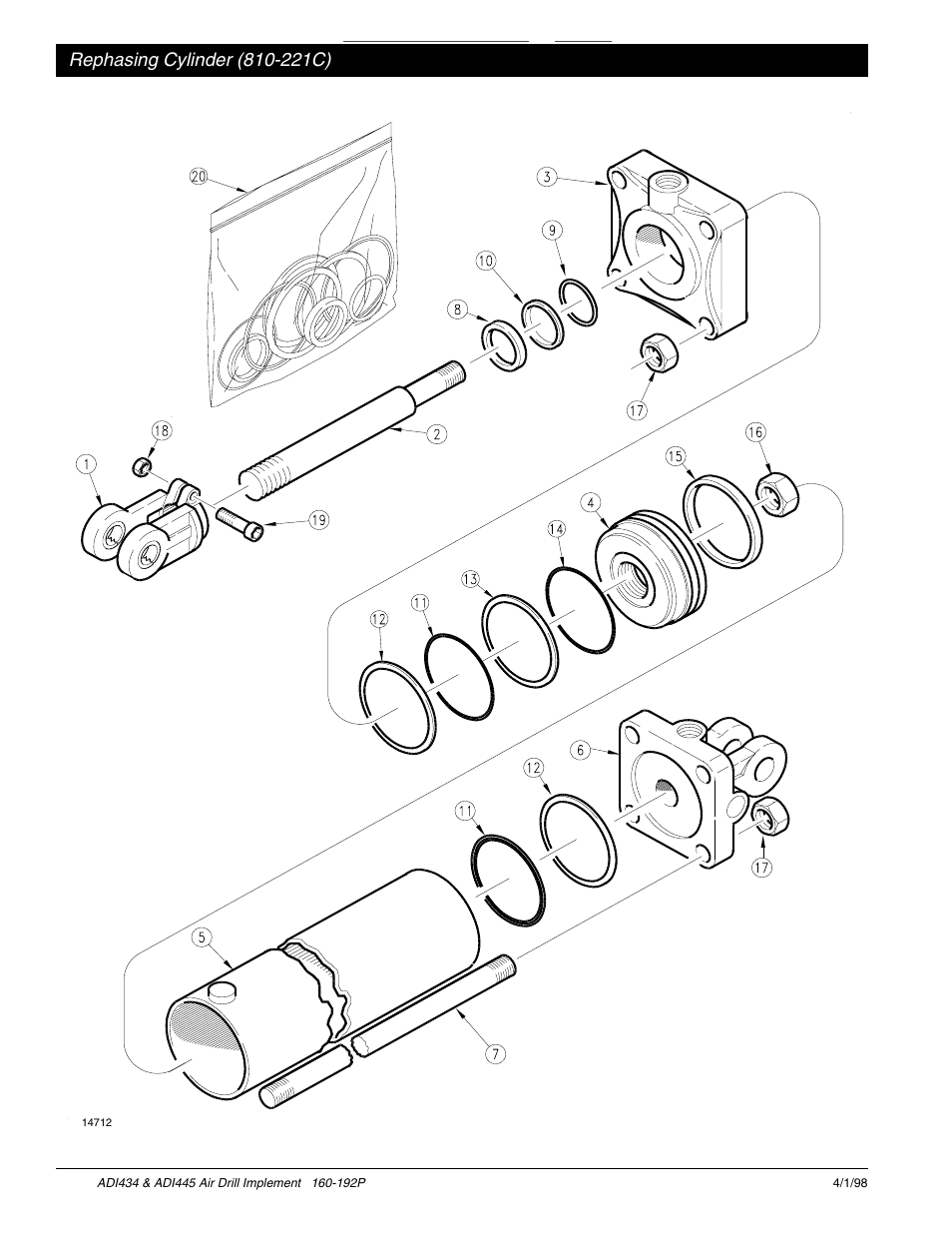 Rephasing cylinder (810-221c) -9, Table of contents index | Great Plains ADI445 Parts Manual User Manual | Page 72 / 87