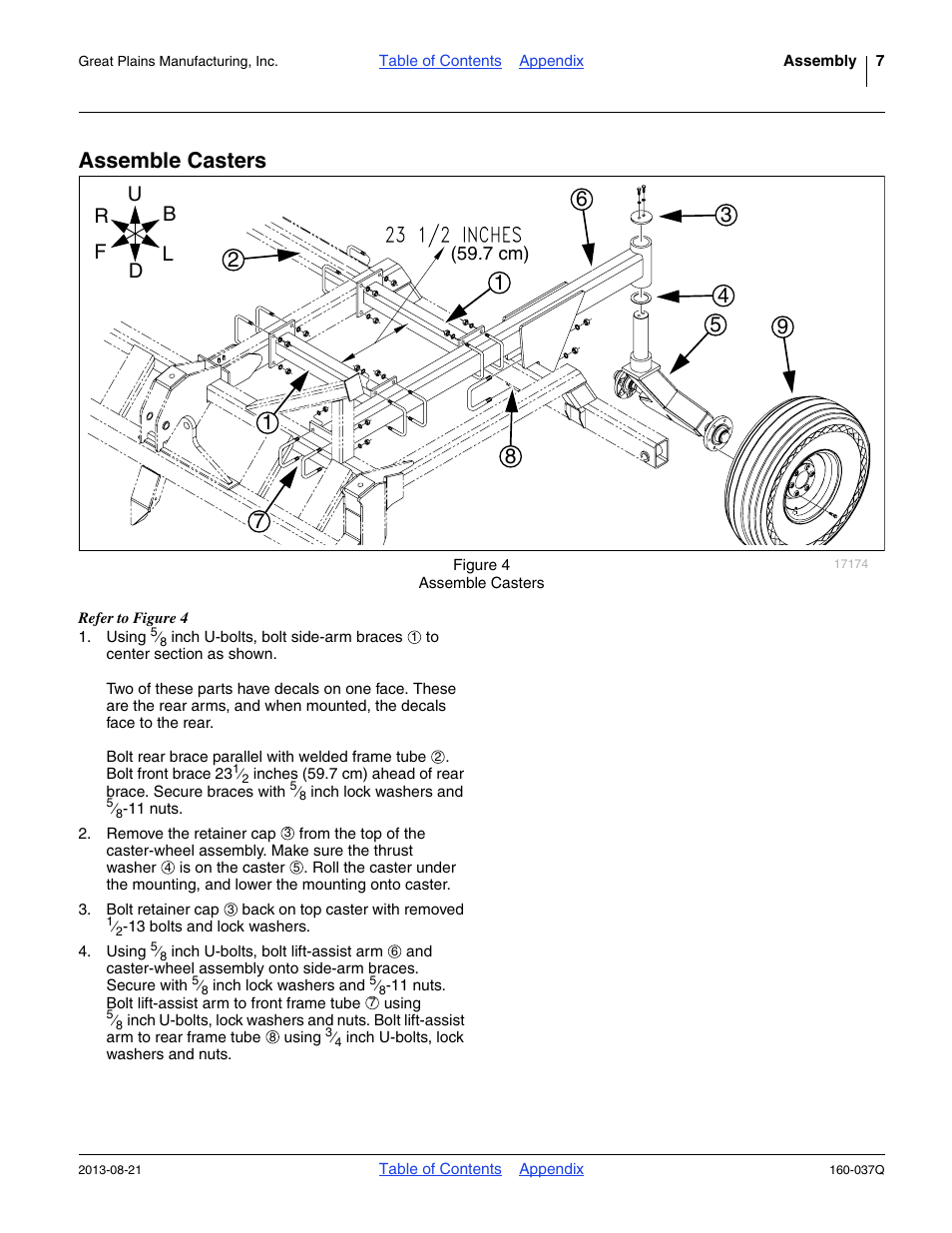 Assemble casters | Great Plains CTA4000 Predelivery Manual User Manual | Page 11 / 38