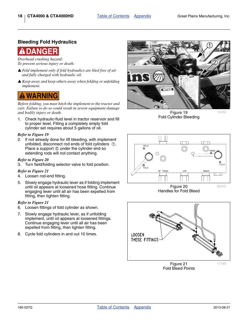 Bleeding fold hydraulics | Great Plains CTA4000 Predelivery Manual User Manual | Page 22 / 38