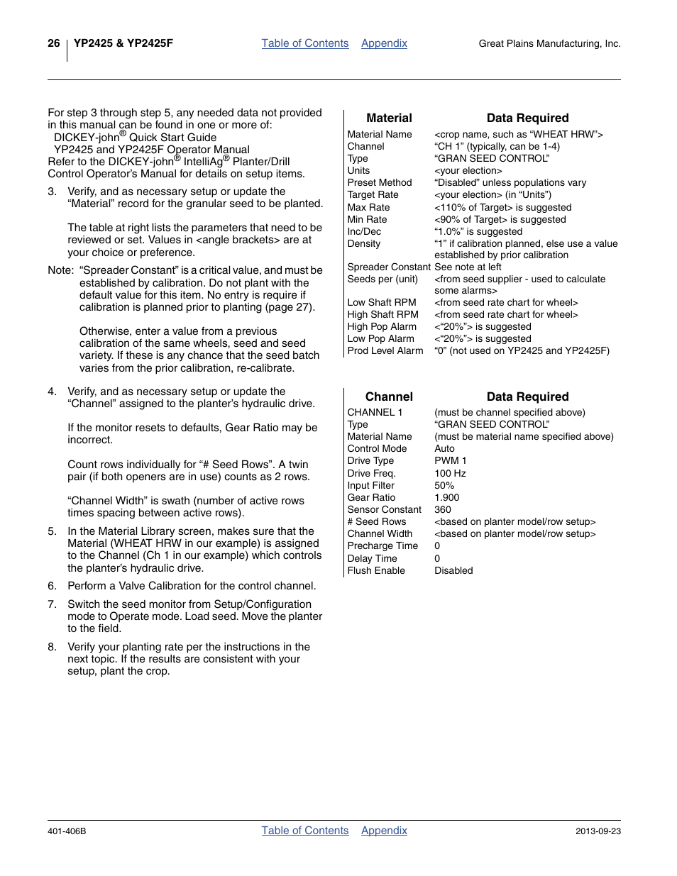 Great Plains YP2425F-2470 Material Rate User Manual | Page 28 / 50