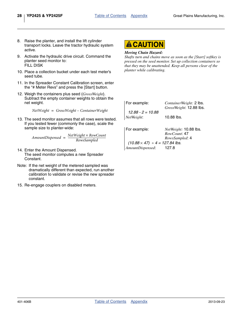 At step 12 is | Great Plains YP2425F-2470 Material Rate User Manual | Page 30 / 50