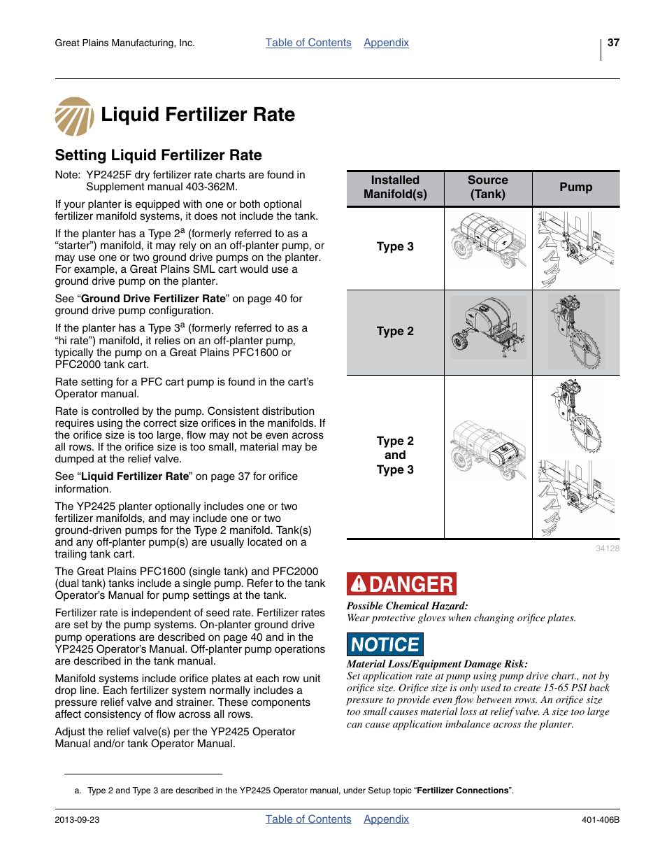 Liquid fertilizer rate, Setting liquid fertilizer rate | Great Plains YP2425F-2470 Material Rate User Manual | Page 39 / 50