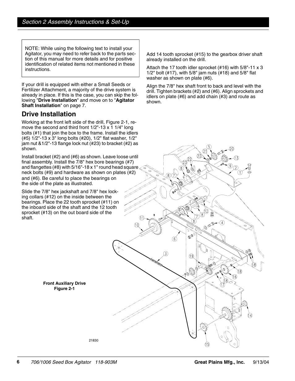 Drive installation | Great Plains 1006NT Operator Manual User Manual | Page 8 / 22