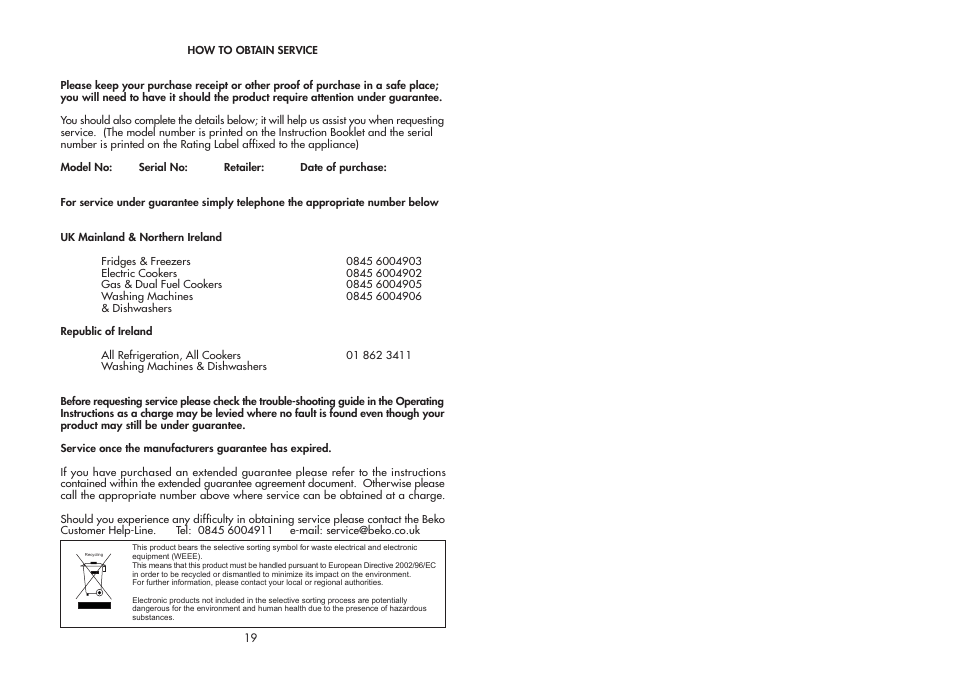Beko FC 175F User Manual | Page 11 / 11
