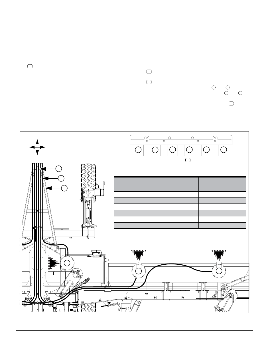 Install primary hoses, Bulkhead port primary hose length, Bf l r | Great Plains 3N4010HDA Predelivery Manual User Manual | Page 26 / 44