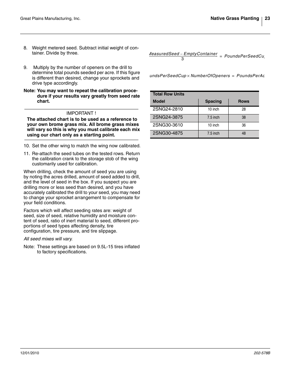 Great Plains 2SNG30 Material Rate User Manual | Page 25 / 26