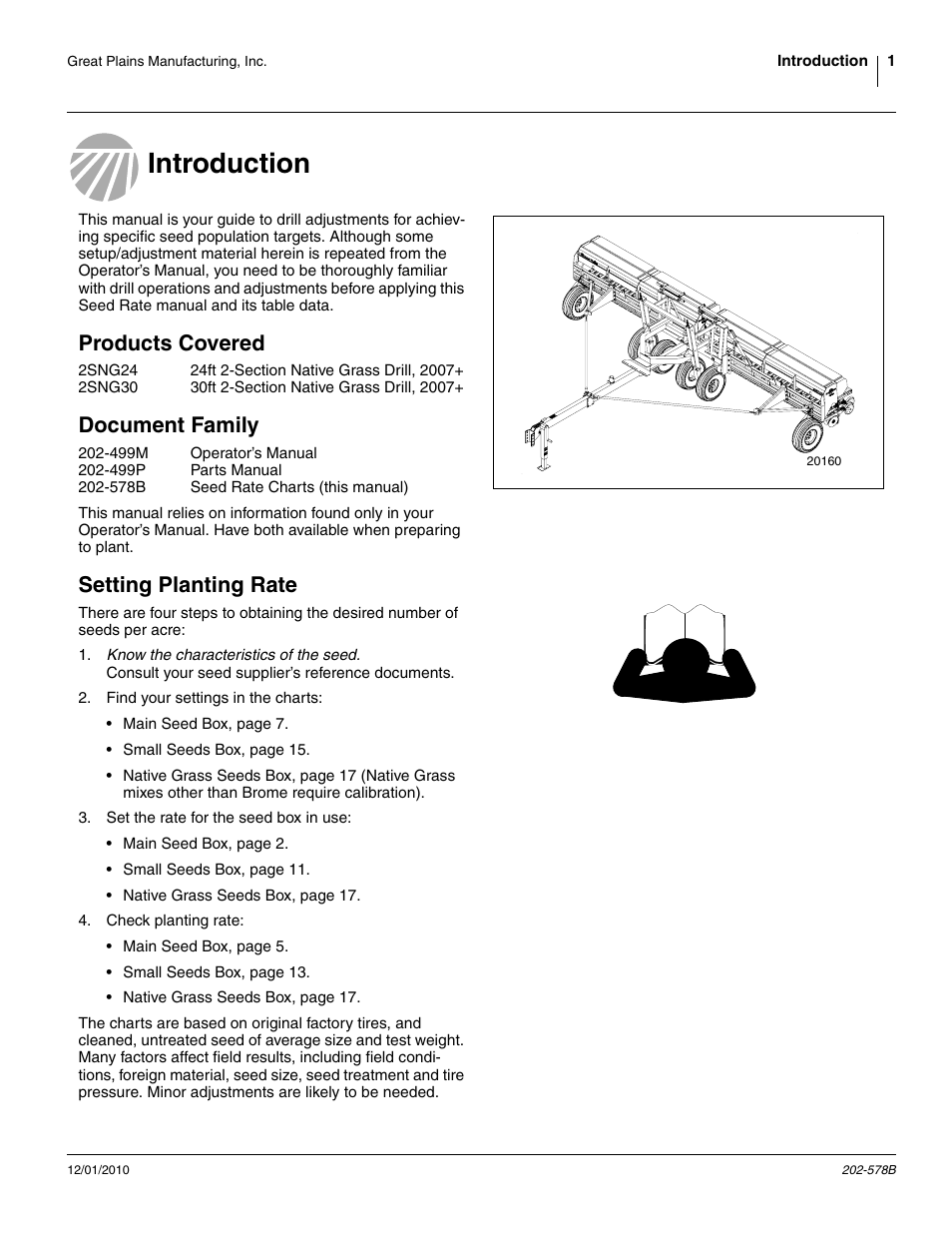 Introduction, Products covered, Document family | Setting planting rate | Great Plains 2SNG30 Material Rate User Manual | Page 3 / 26