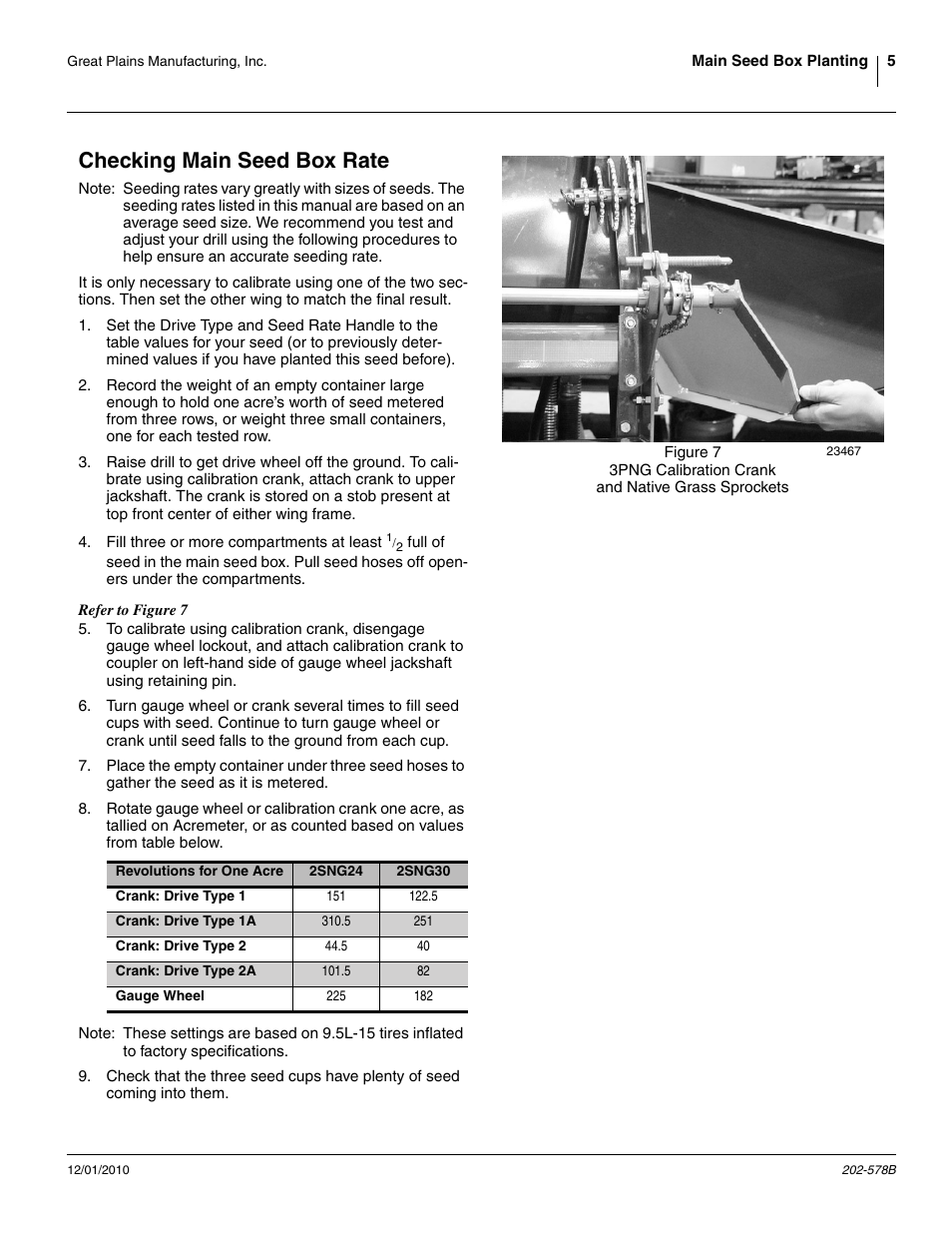 Checking main seed box rate | Great Plains 2SNG30 Material Rate User Manual | Page 7 / 26