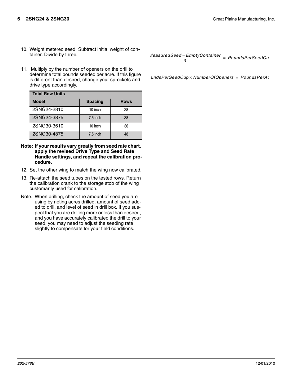 Great Plains 2SNG30 Material Rate User Manual | Page 8 / 26