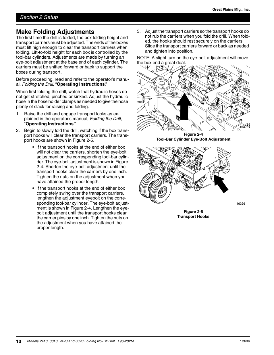 Make folding adjustments | Great Plains 2N-3020 Predelivery Manual User Manual | Page 12 / 14