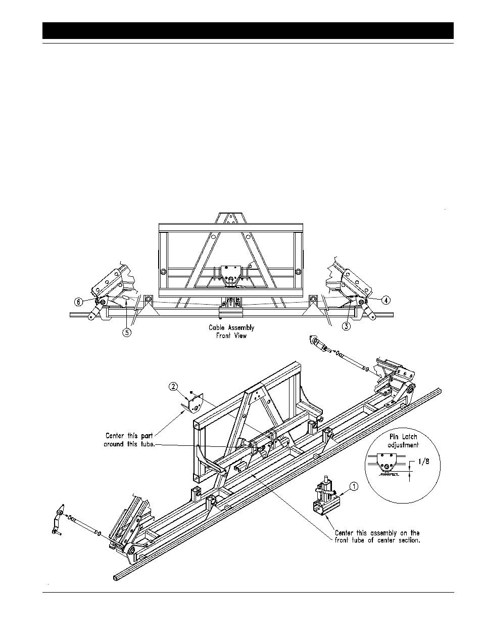 Boom latch assembly, Cable assembly and adjustment | Great Plains CF60 Predelivery Manual User Manual | Page 11 / 15
