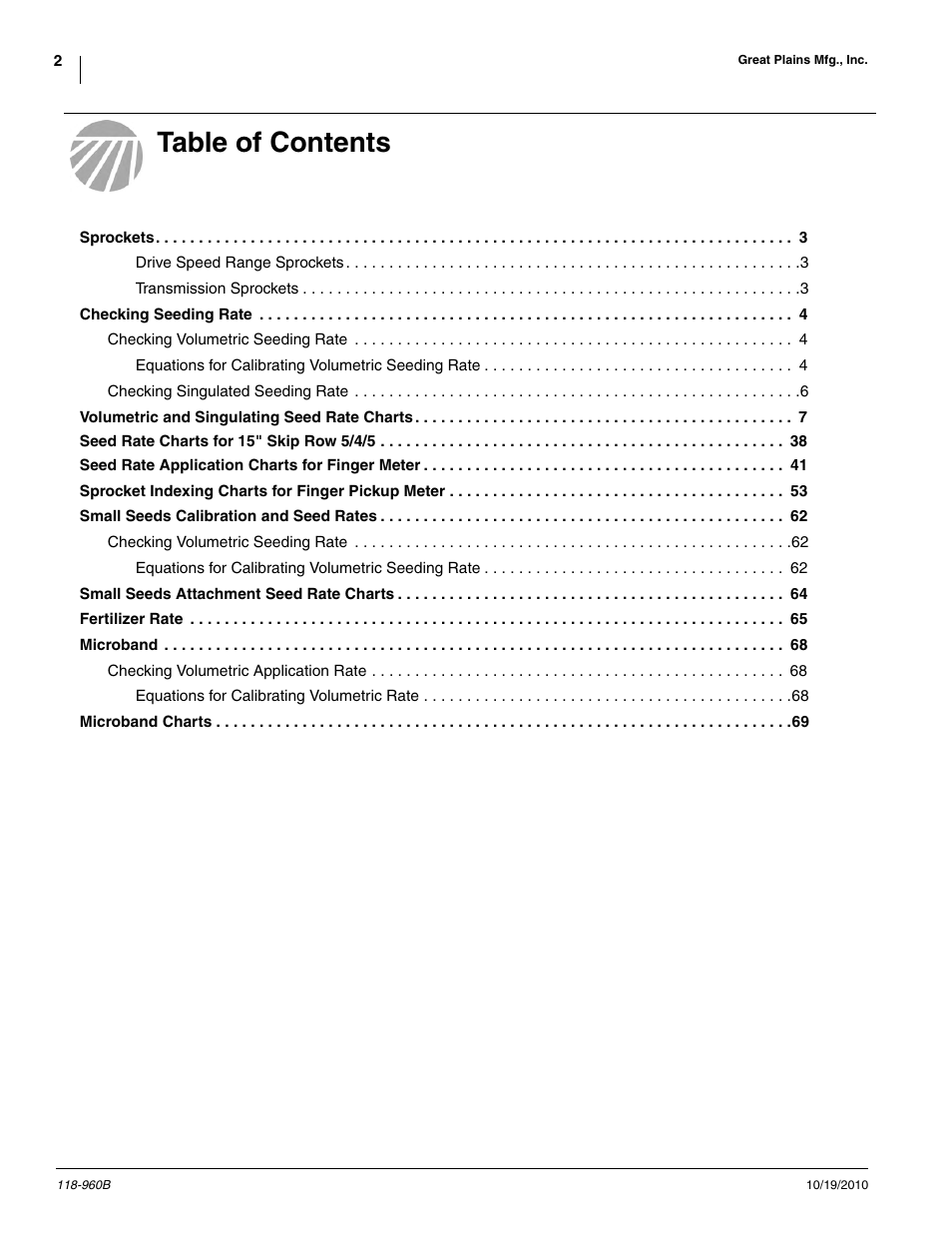 Great Plains 2525P Material Rate User Manual | Page 2 / 77