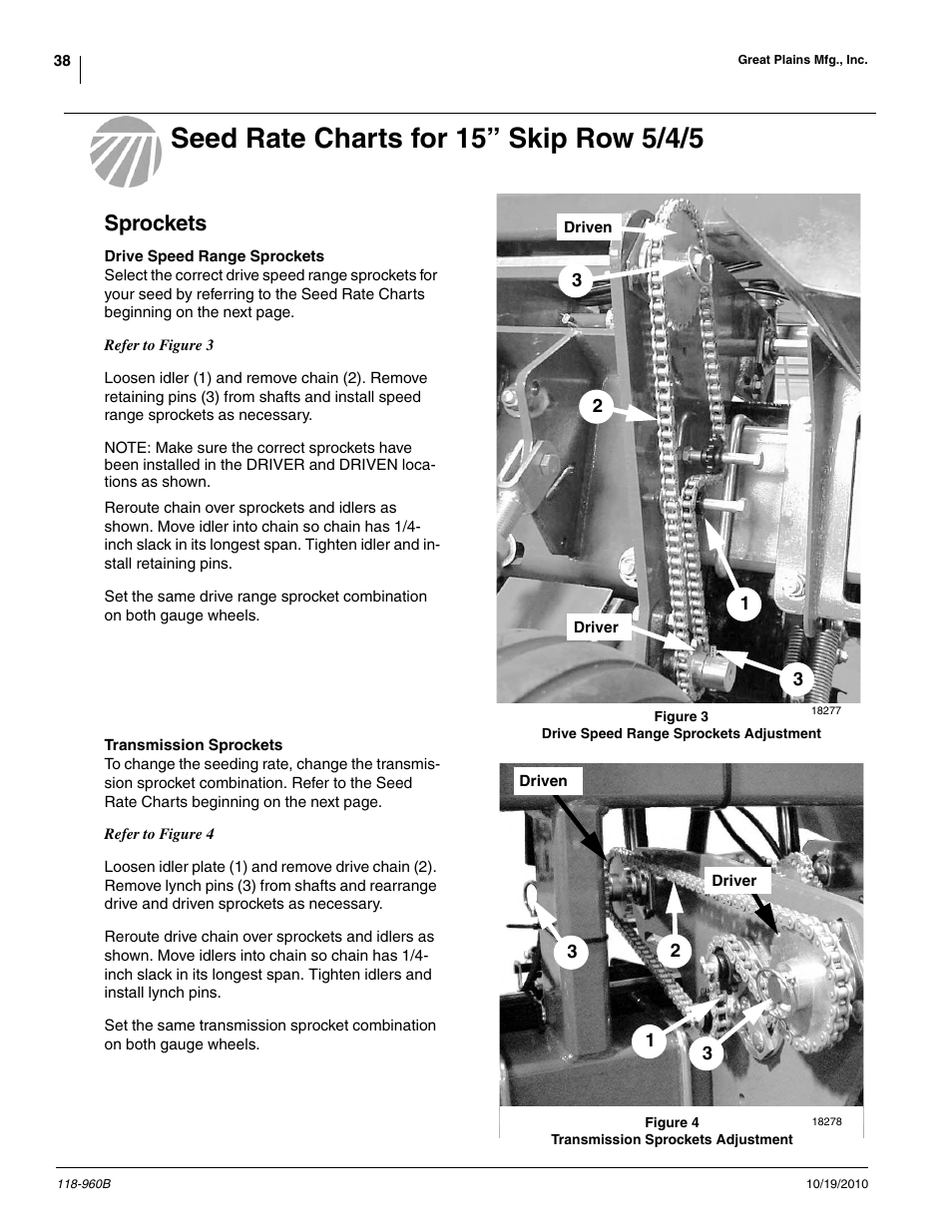 Sprockets | Great Plains 2525P Material Rate User Manual | Page 38 / 77