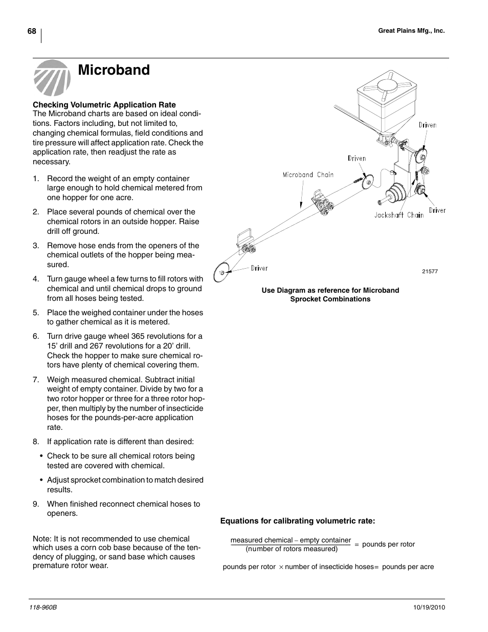 Microband | Great Plains 2525P Material Rate User Manual | Page 68 / 77