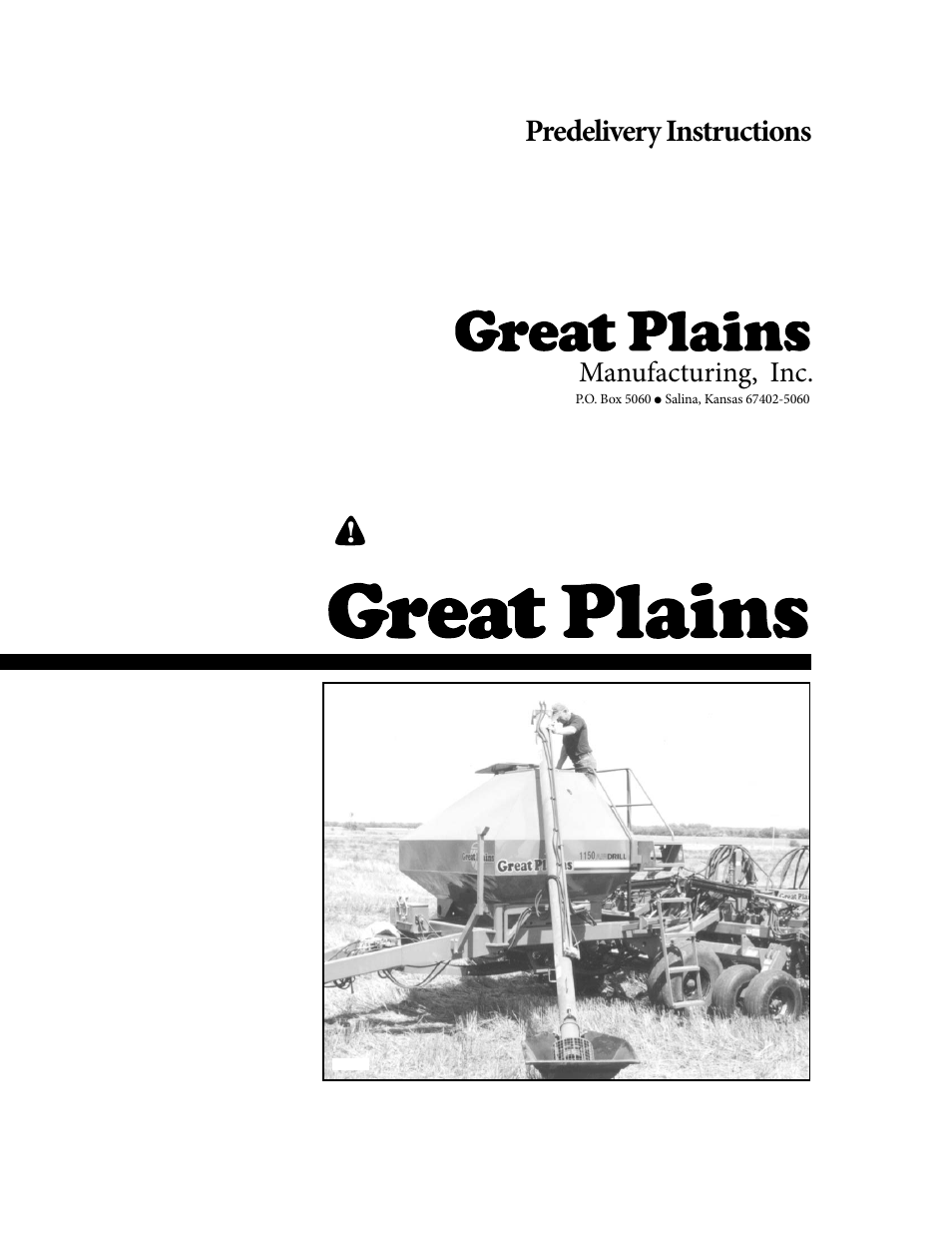 Great Plains ADC1150 Predelivery Manual User Manual | 12 pages