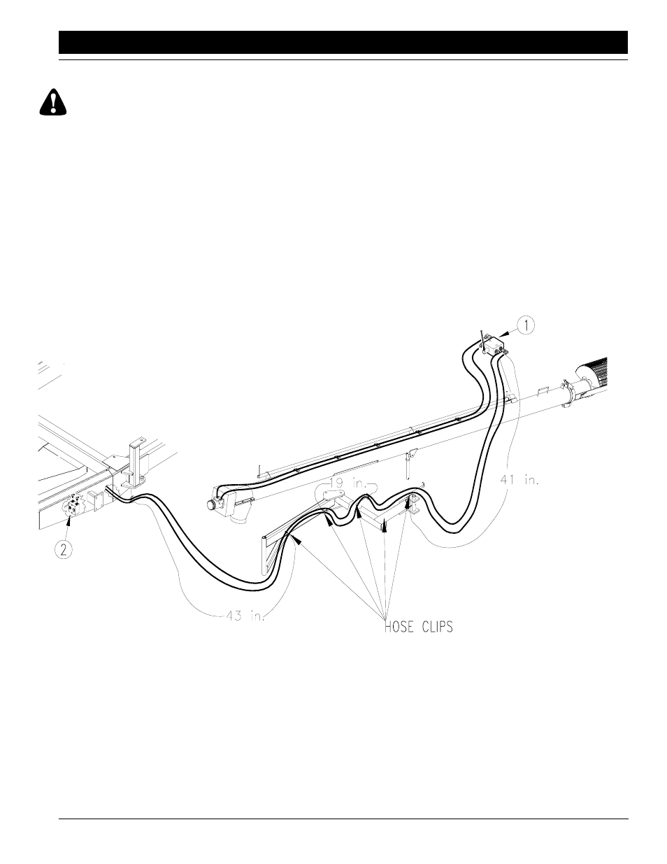 Warning, Route auger hoses | Great Plains ADC1150 Predelivery Manual User Manual | Page 8 / 12