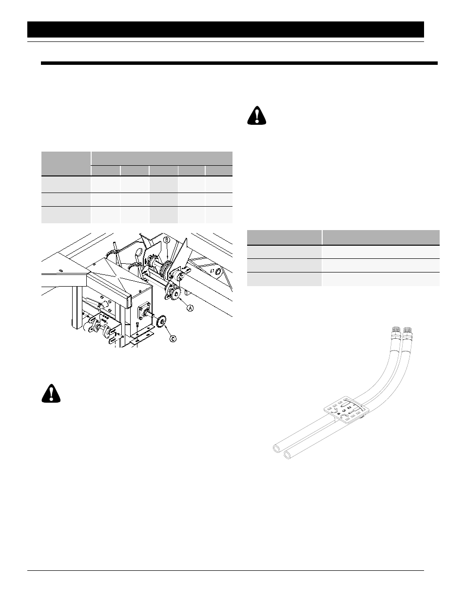 Warning, Cart drive system, Hitching cart to tractor | Hydraulic hose hookup | Great Plains ADC1150 Predelivery Manual User Manual | Page 9 / 12