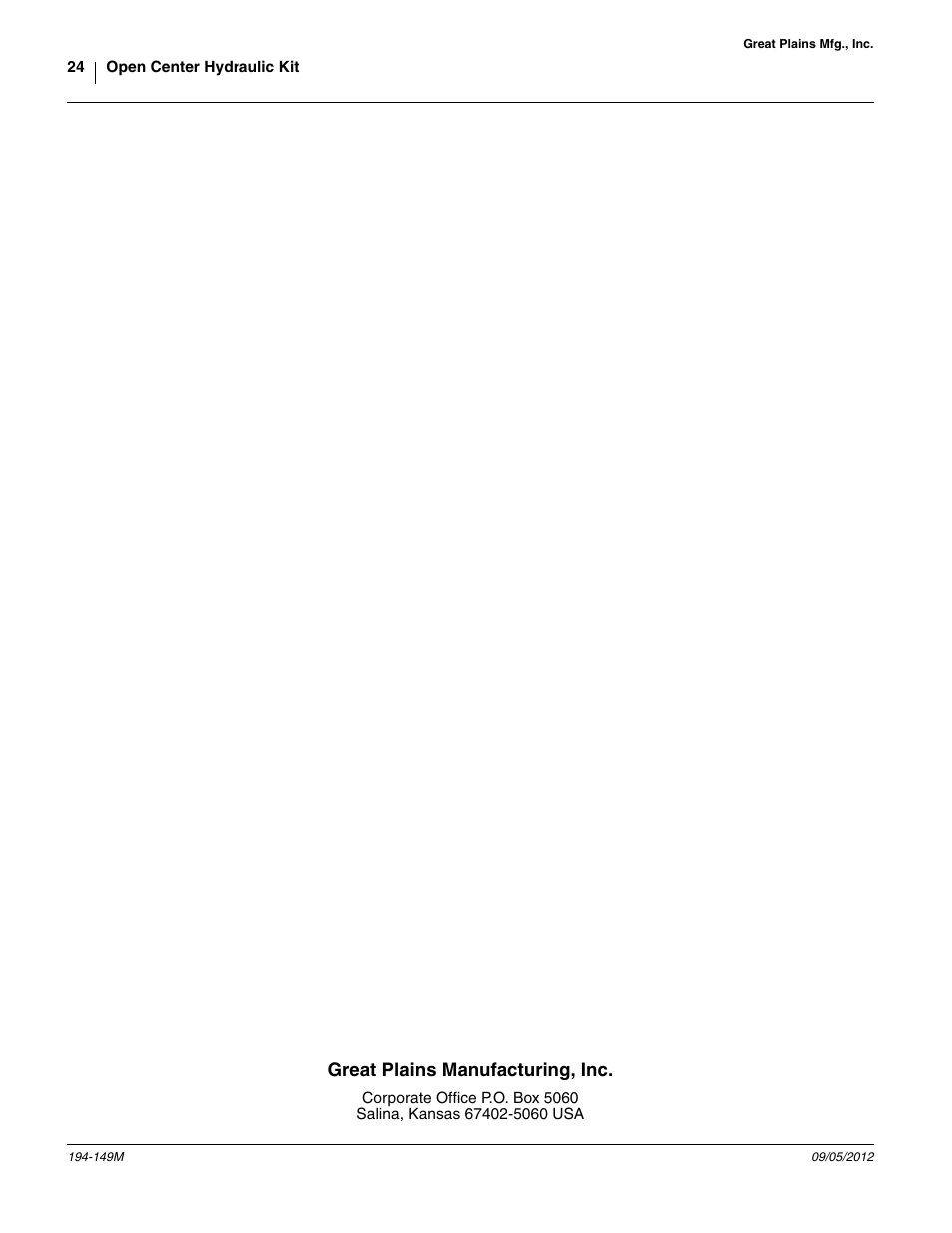 Great plains manufacturing, inc | Great Plains 3S-3000 Installation Instructions User Manual | Page 24 / 24