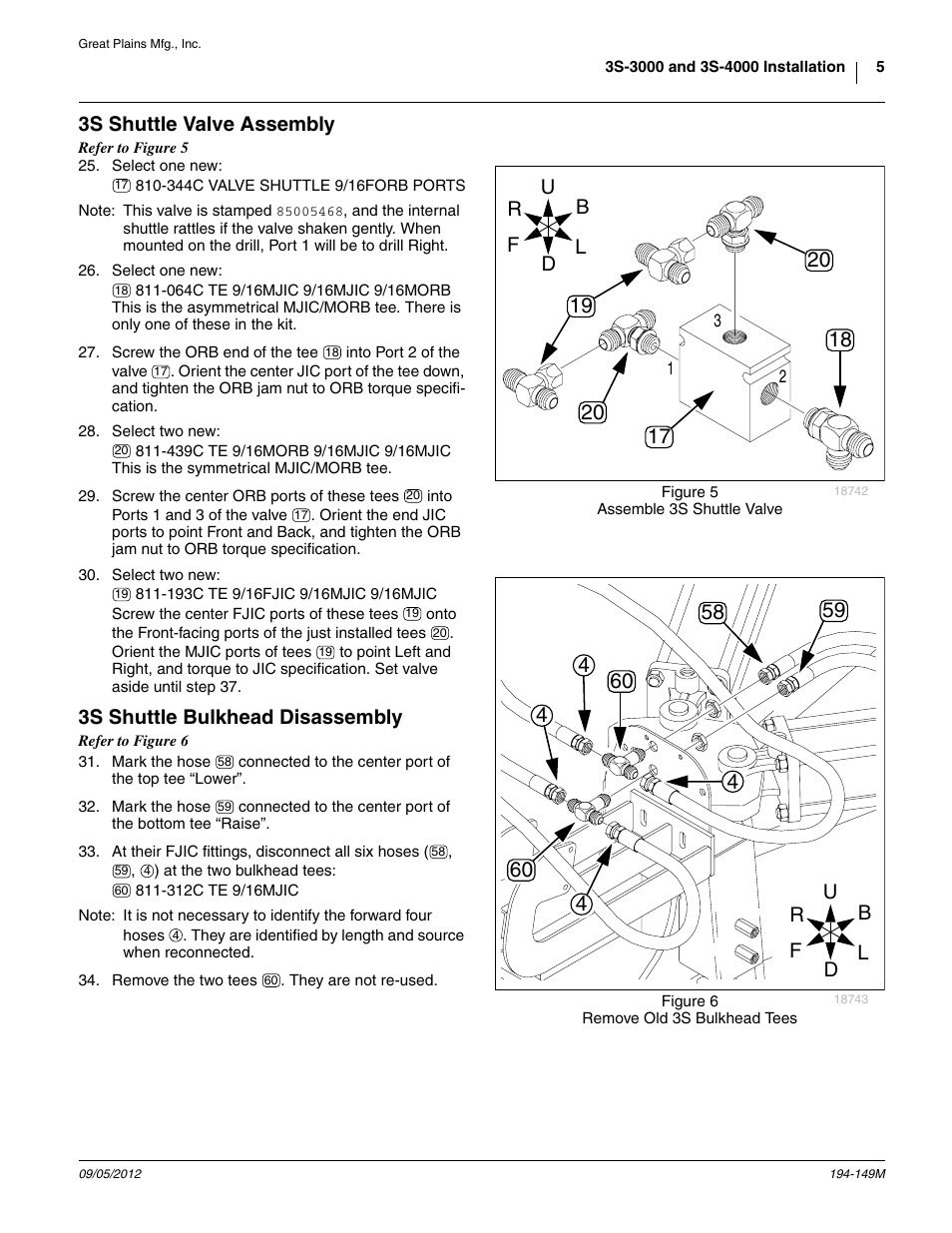 3s shuttle valve assembly, 3s shuttle bulkhead disassembly, Step 25 | Great Plains 3S-3000 Installation Instructions User Manual | Page 5 / 24