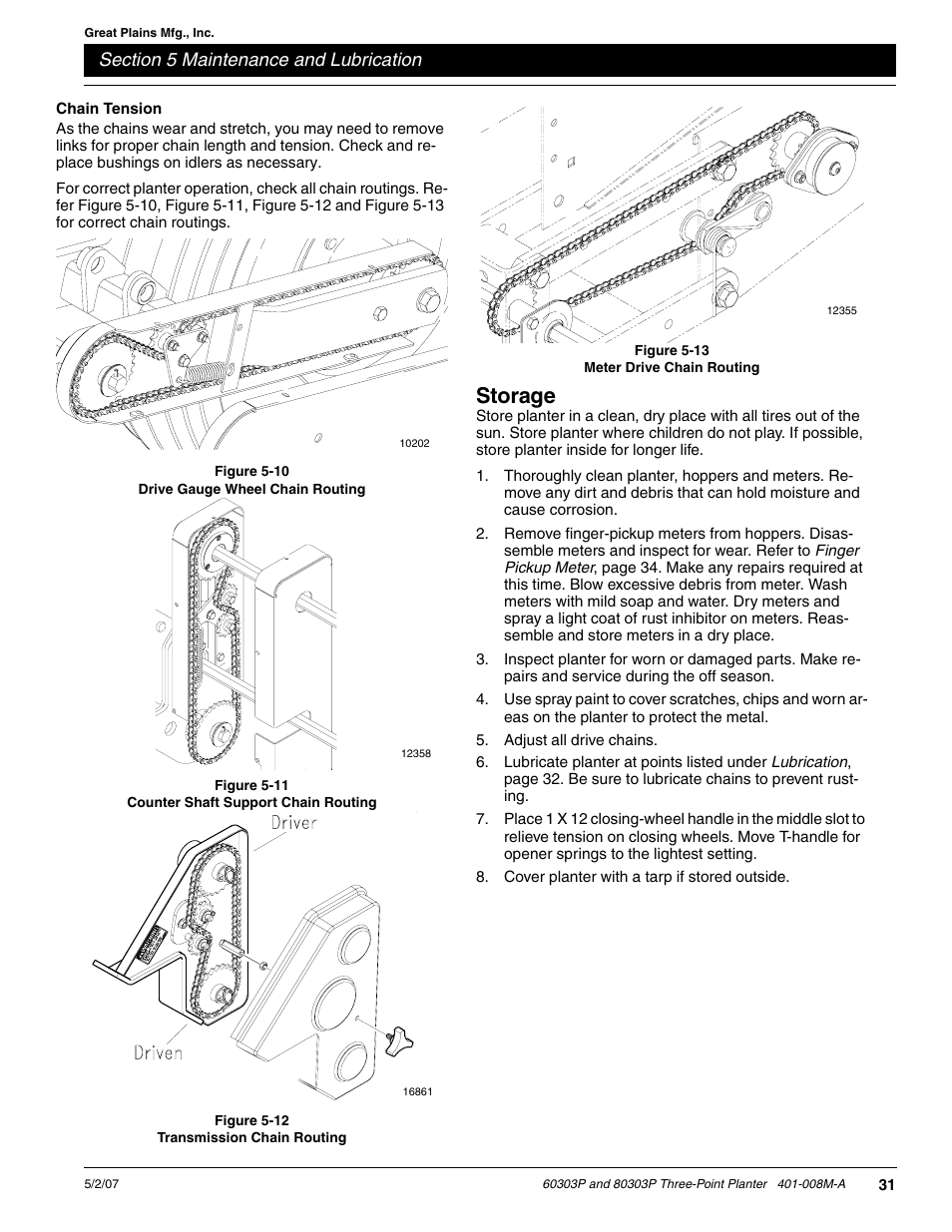 Storage | Great Plains 8030P G1022 Operator Manual User Manual | Page 34 / 44