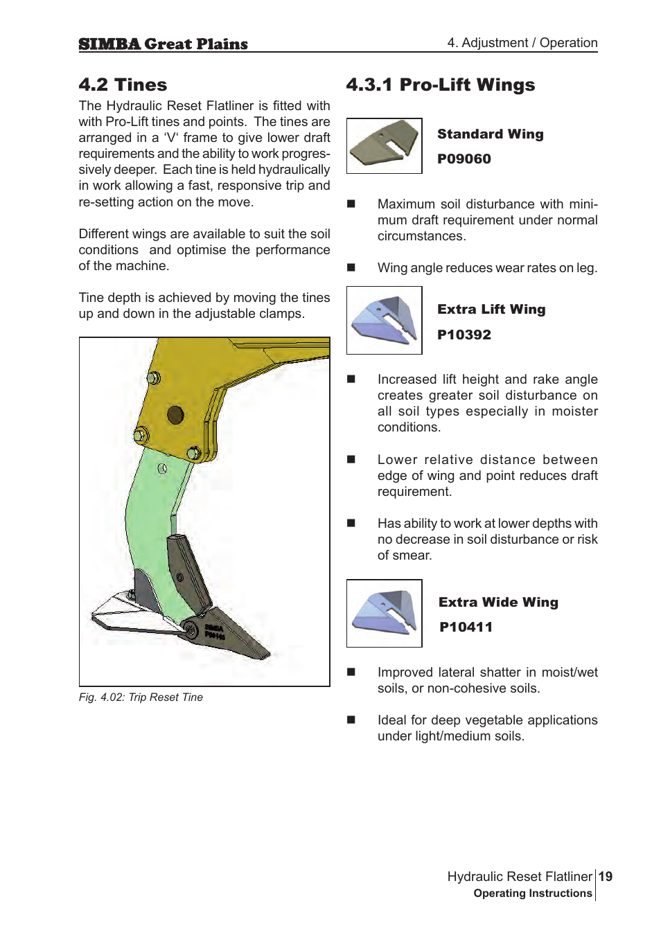 2 tines, 1 pro-lift wings | Great Plains P16229C Operator Manual User Manual | Page 19 / 92