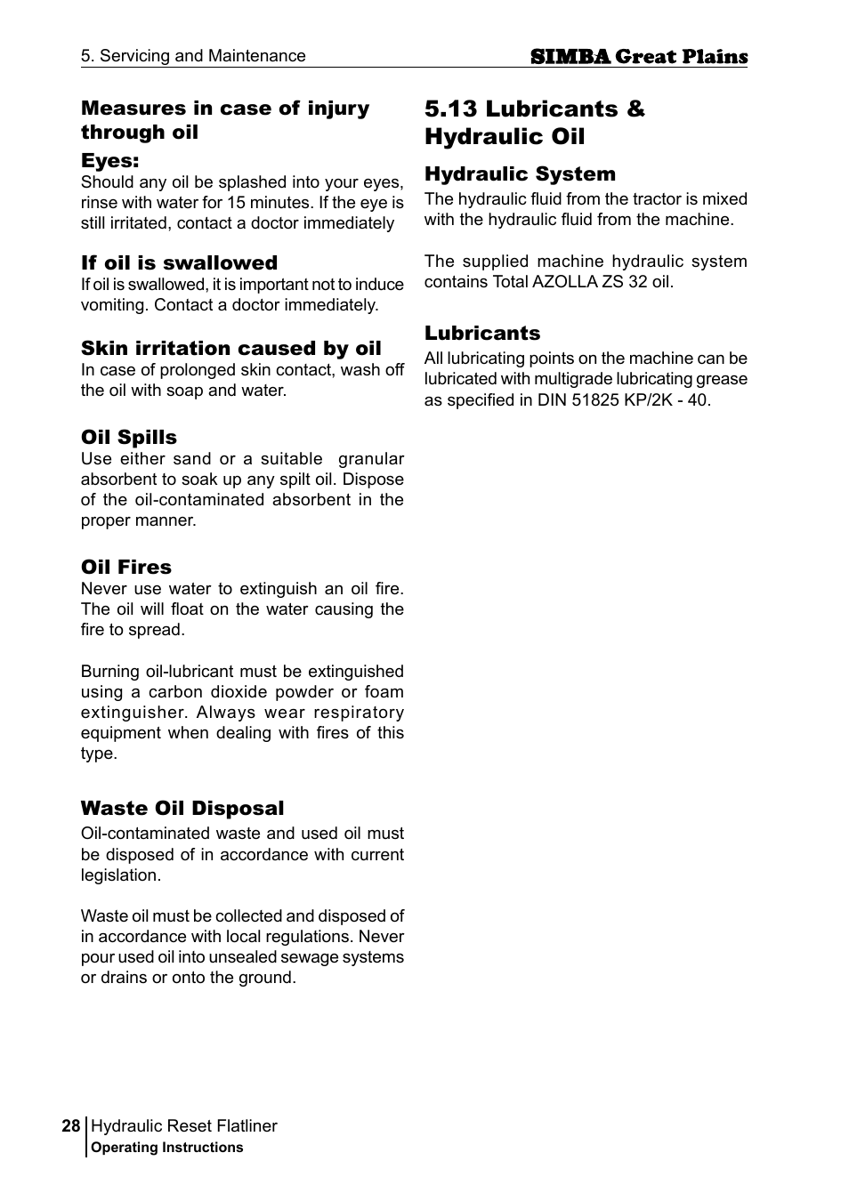 13 lubricants & hydraulic oil | Great Plains P16229C Operator Manual User Manual | Page 28 / 92