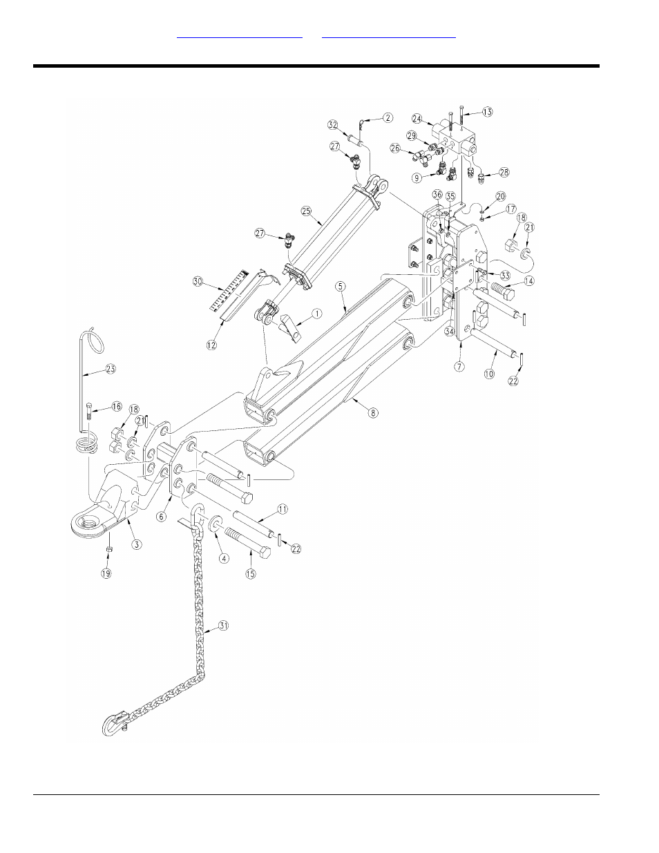 Hydraulic hitch mounting | Great Plains YP4025F-1670 Parts Manual User Manual | Page 12 / 274