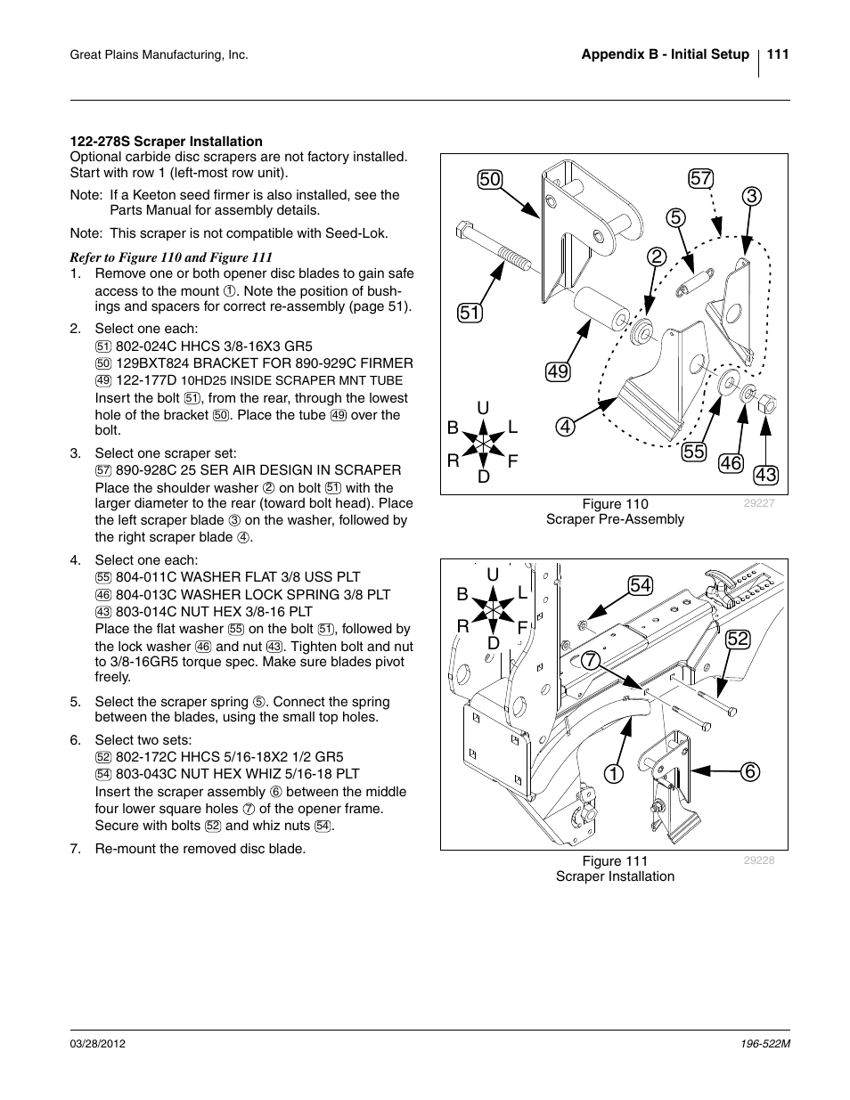 278s scraper installation | Great Plains 3S-4010HDF Operator Manual User Manual | Page 115 / 122