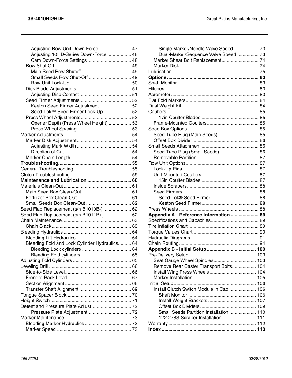 Great Plains 3S-4010HDF Operator Manual User Manual | Page 4 / 122