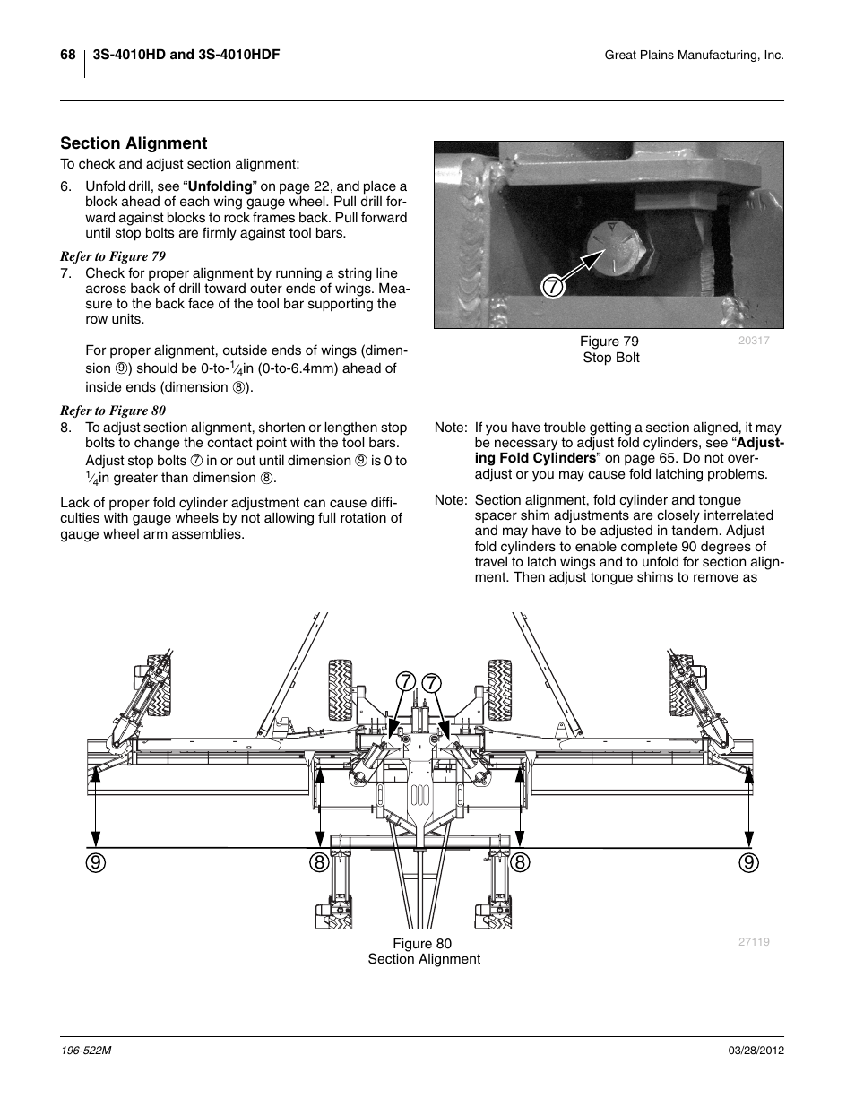 Section alignment | Great Plains 3S-4010HDF Operator Manual User Manual | Page 72 / 122