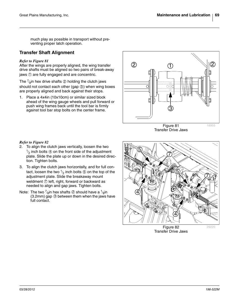 Transfer shaft alignment | Great Plains 3S-4010HDF Operator Manual User Manual | Page 73 / 122