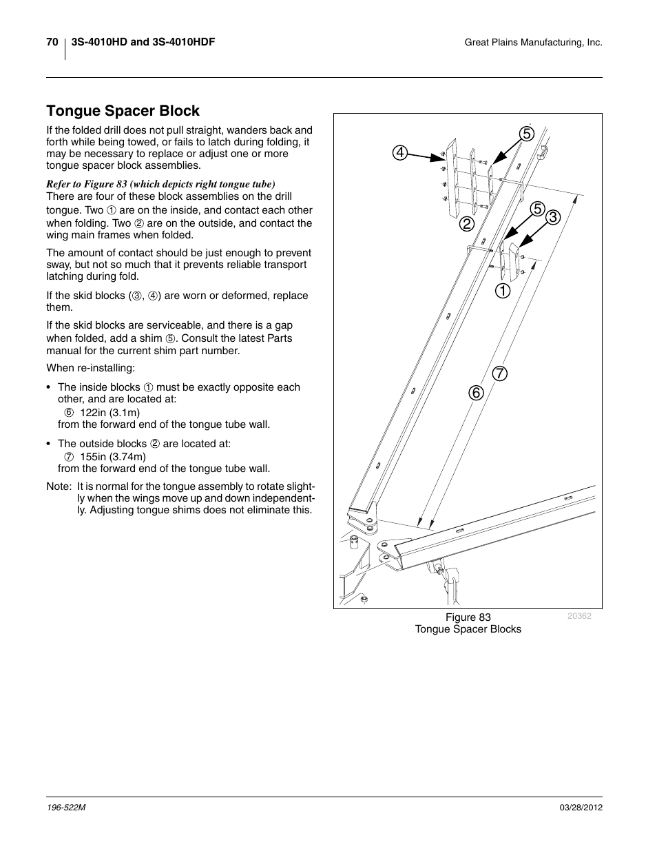 Tongue spacer block, Etongue spacer block | Great Plains 3S-4010HDF Operator Manual User Manual | Page 74 / 122