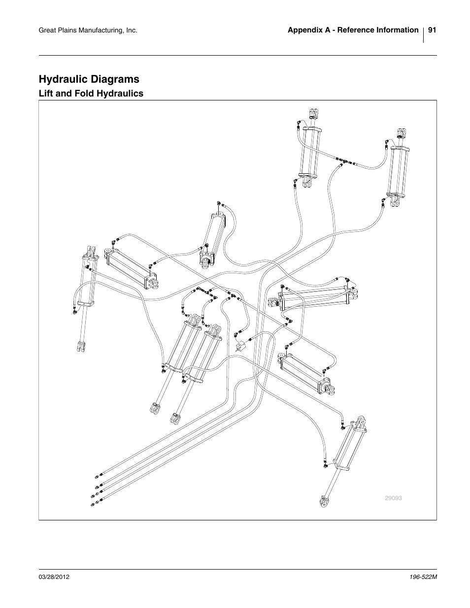 Hydraulic diagrams, Lift and fold hydraulics | Great Plains 3S-4010HDF Operator Manual User Manual | Page 95 / 122