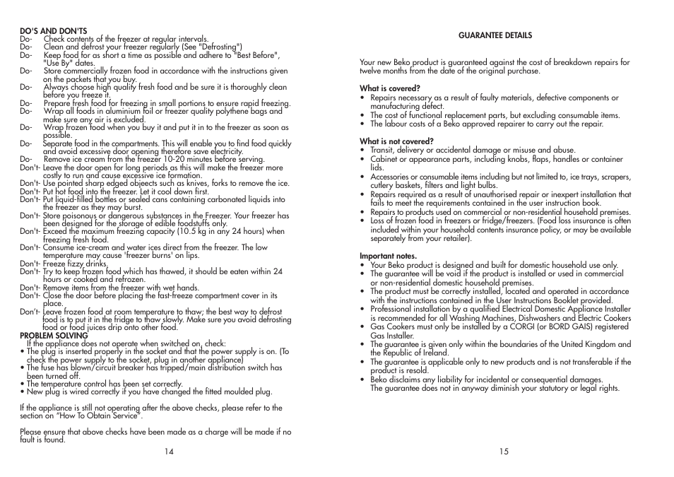 Beko ZA 630 User Manual | Page 9 / 10