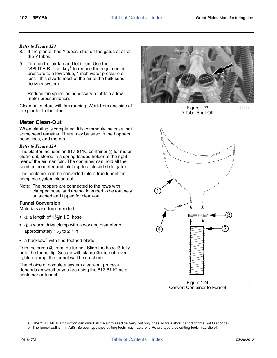 Meter clean-out, Funnel conversion | Great Plains 3PYPA Operator Manual User Manual | Page 106 / 188