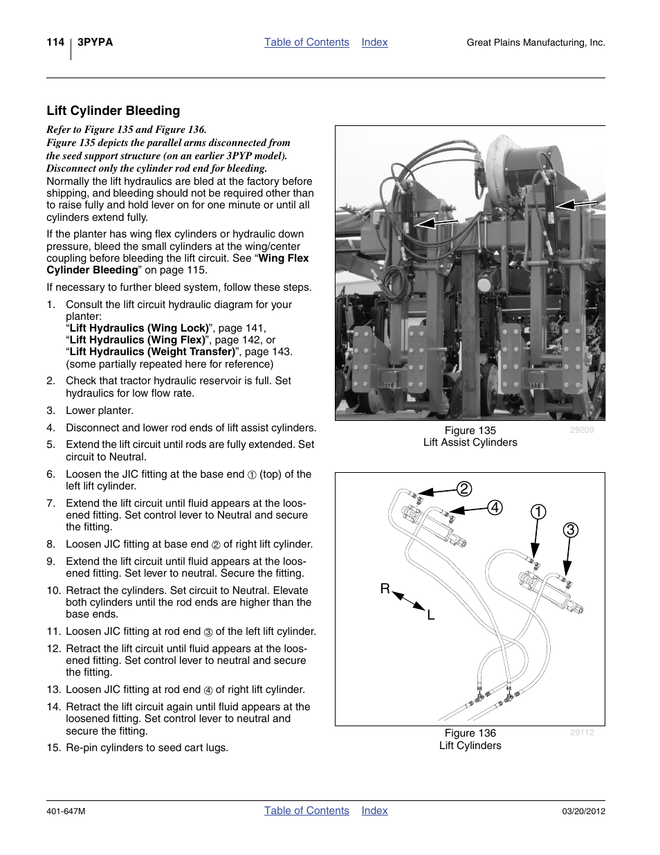 Lift cylinder bleeding | Great Plains 3PYPA Operator Manual User Manual | Page 118 / 188