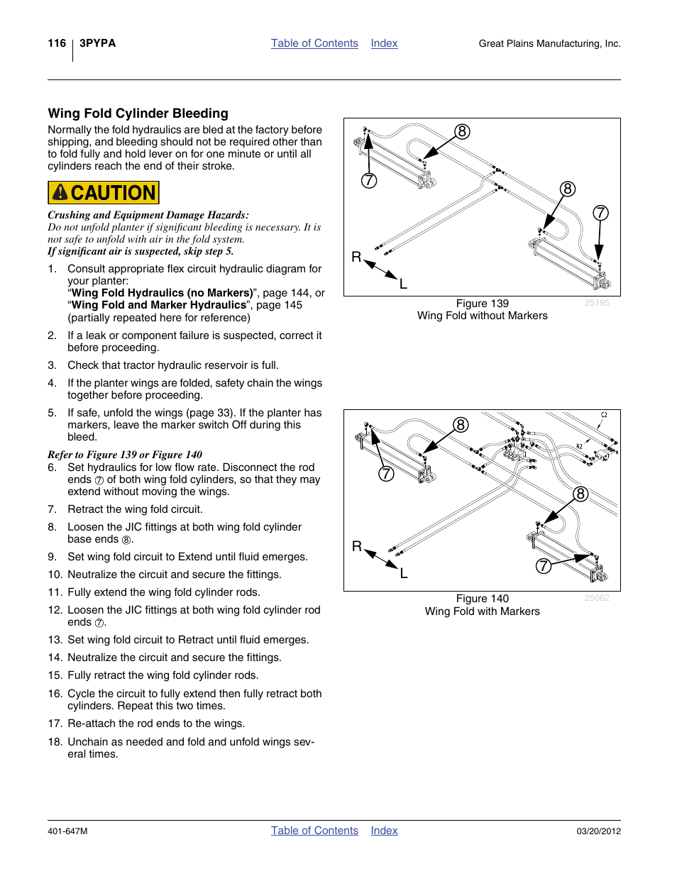 Wing fold cylinder bleeding | Great Plains 3PYPA Operator Manual User Manual | Page 120 / 188