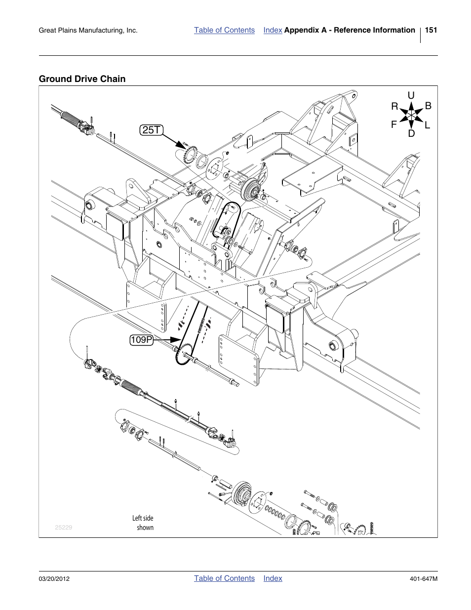 Ground drive chain | Great Plains 3PYPA Operator Manual User Manual | Page 155 / 188