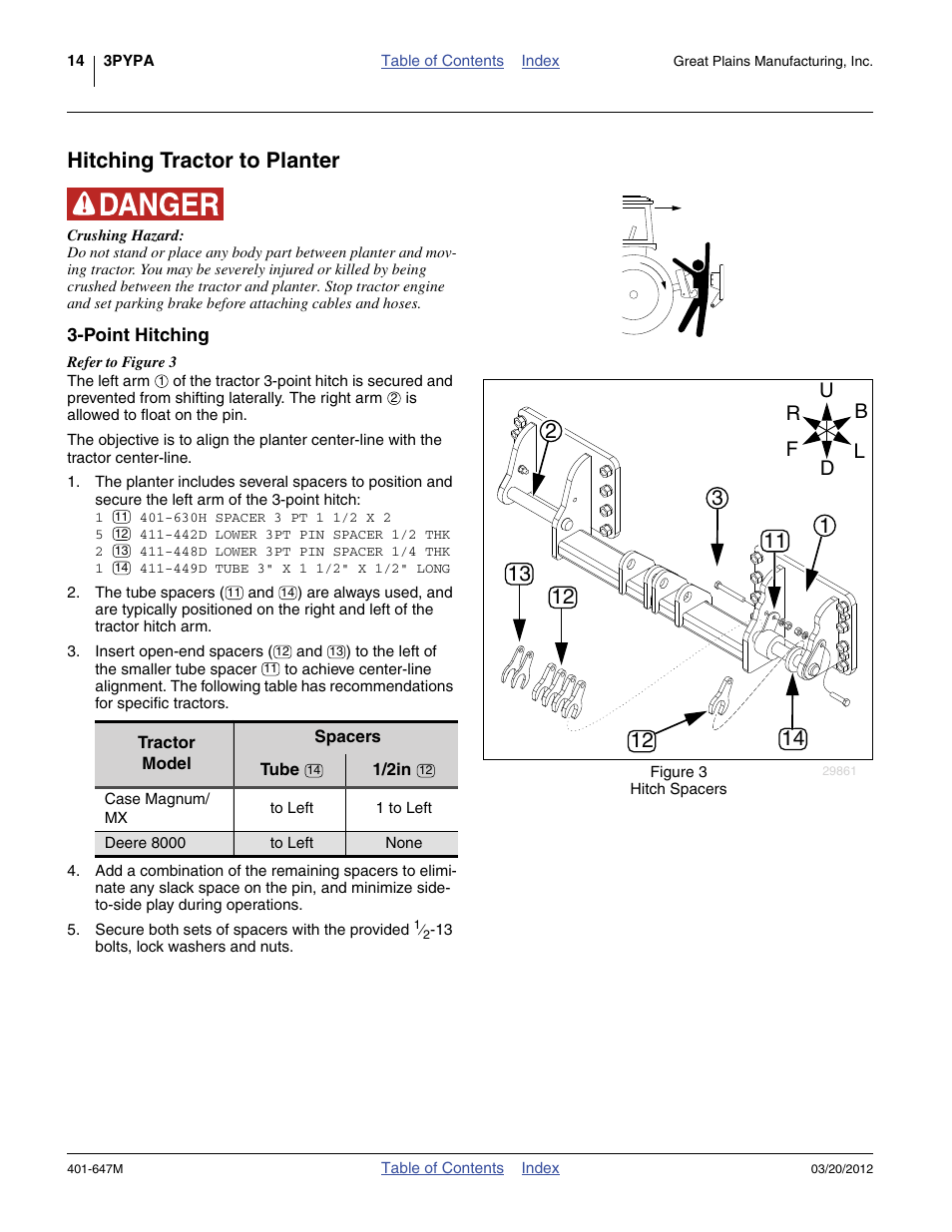 Hitching tractor to planter, Point hitching | Great Plains 3PYPA Operator Manual User Manual | Page 18 / 188