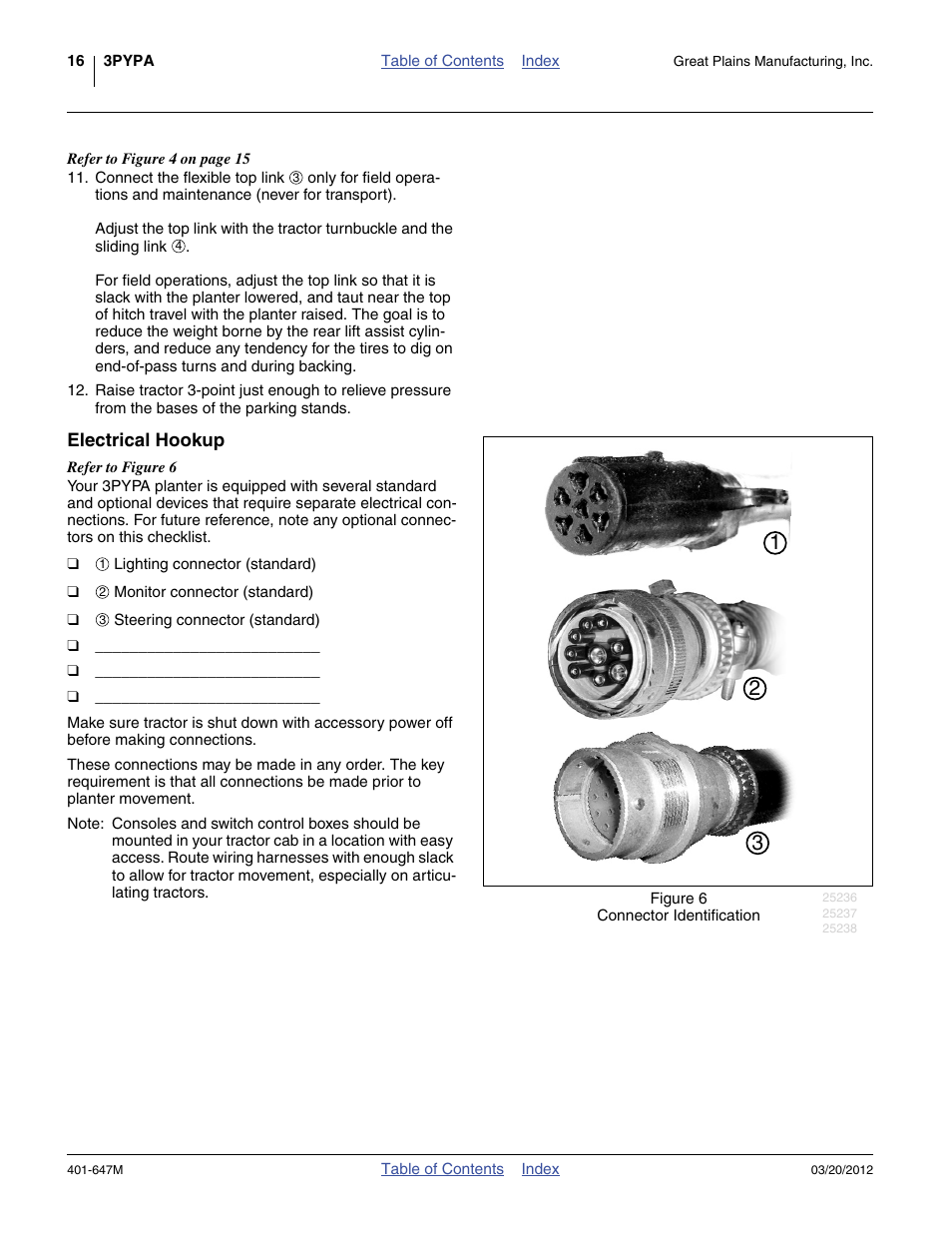 Electrical hookup | Great Plains 3PYPA Operator Manual User Manual | Page 20 / 188