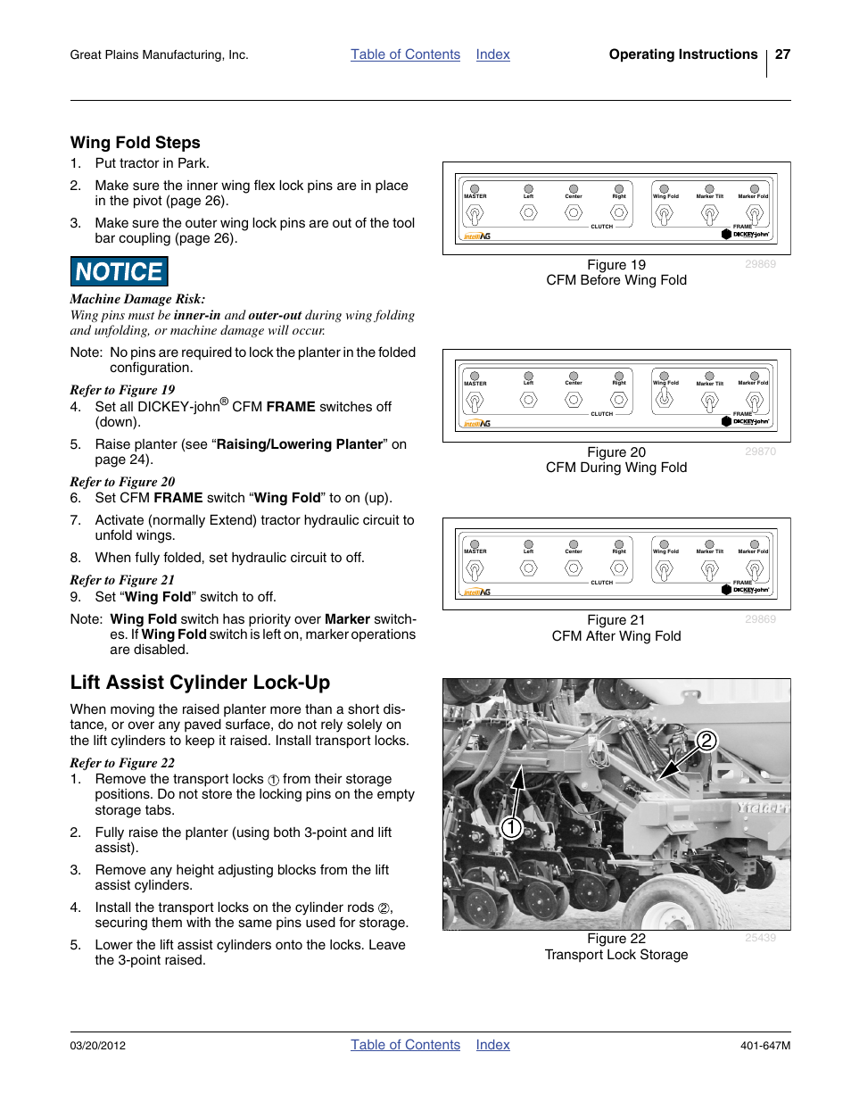 Wing fold steps, Lift assist cylinder lock-up | Great Plains 3PYPA Operator Manual User Manual | Page 31 / 188