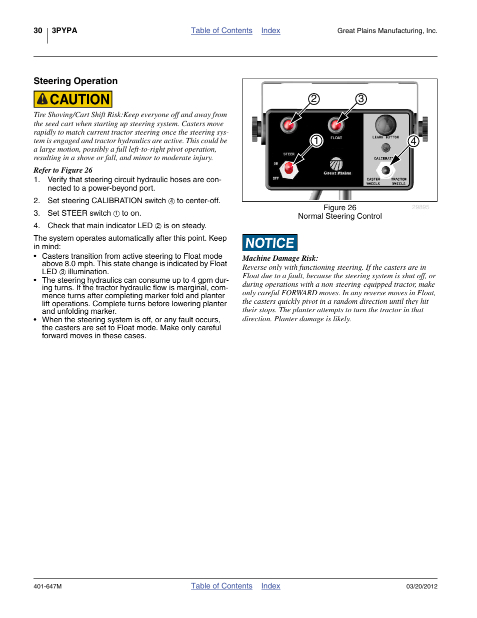 Steering operation | Great Plains 3PYPA Operator Manual User Manual | Page 34 / 188