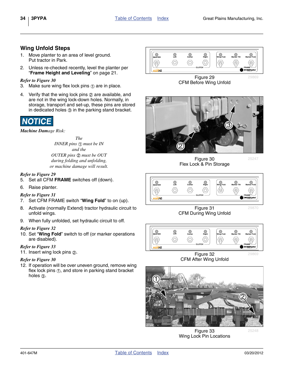 Wing unfold steps | Great Plains 3PYPA Operator Manual User Manual | Page 38 / 188